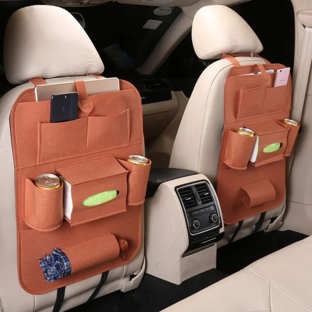 

Durable Felt Car Rear Seat Storage Bags Multi-functional Anti-wear Storage Pockets Anti-kick Pad Universal