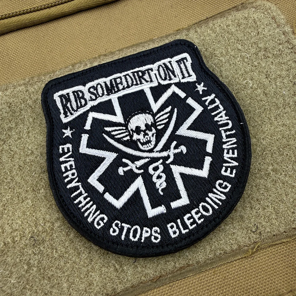 

Funny Tactical Medic Embroidered Patch, "Everything Stops Bleeding" Hook And Loop Morale Badge for Vest
