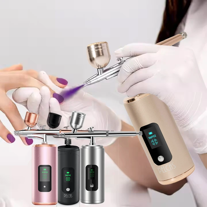 

Professional Paint Airbrush Kit Cordless Rechargeable Compressor Spray printer for Nail Art Salon Makeup Barber Cake Decoration