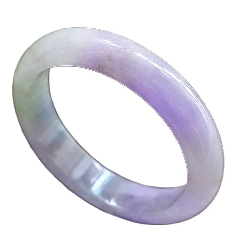 Myanmar Ice Through the Violet Jade Bracelet Glutinous Species Emerald Lght New Style B0017