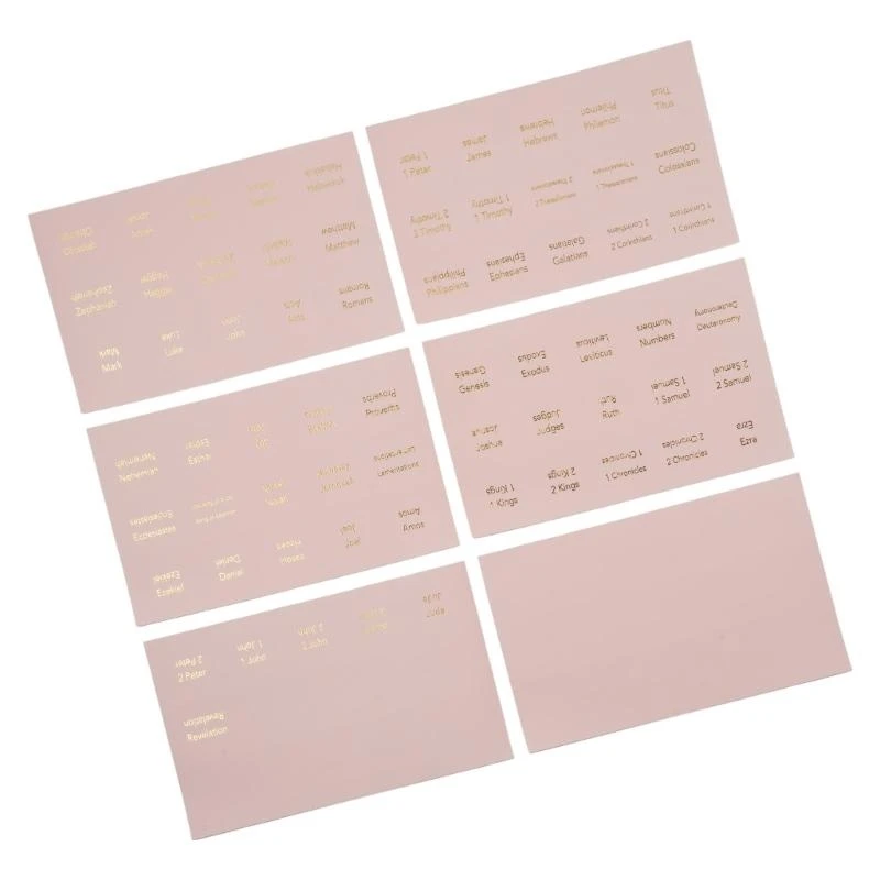 DXAB 6 FELETAS TABAS DO DOR BIBLE DECORATIVA BIBLE PINK BIBLE LABELOS LAMINADOS Bíblia