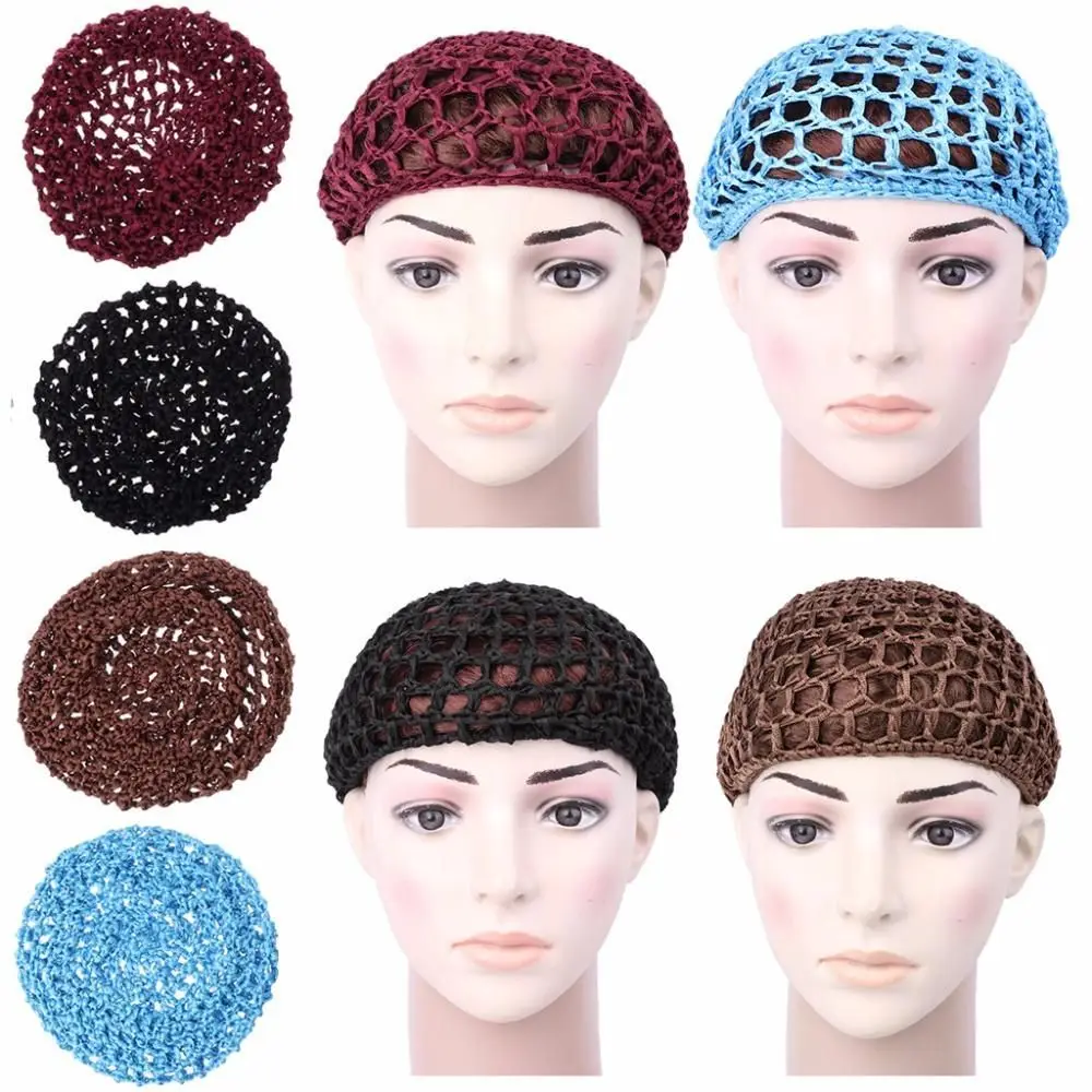 Women Fashion Styling Tool Crochet Snood Hair Care Cap Wigs Mesh Sleeping Cover Turbans Knit Hair Net