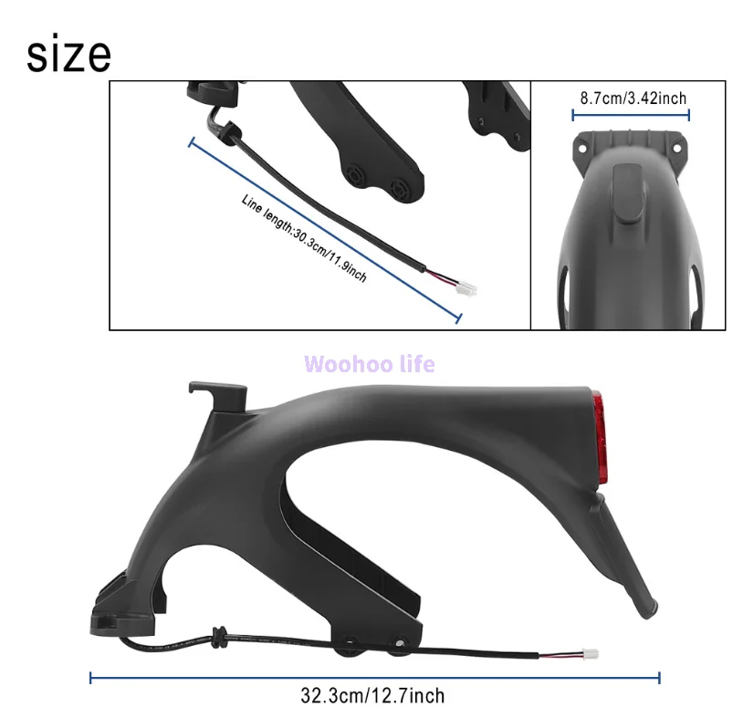 

Rear Fender for Ninebot Max G2 Original Fender with Taillight Electric Scooter Mudguard Assembly Integrated Bracket