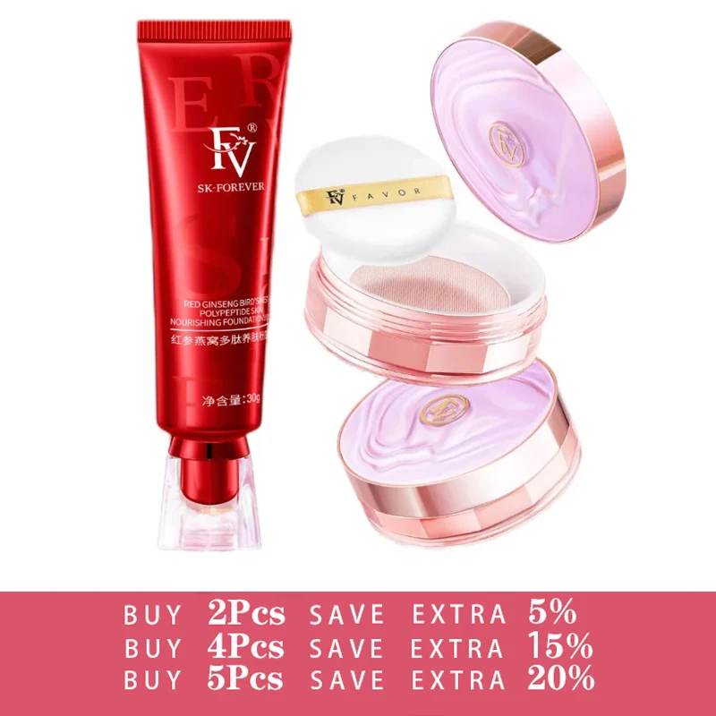 

NEW FV Loose Powder with Puff Pearl Waterproof Matte Setting Powder Finish Makeup Oil-control Base Makeup SK Makeup Foundation