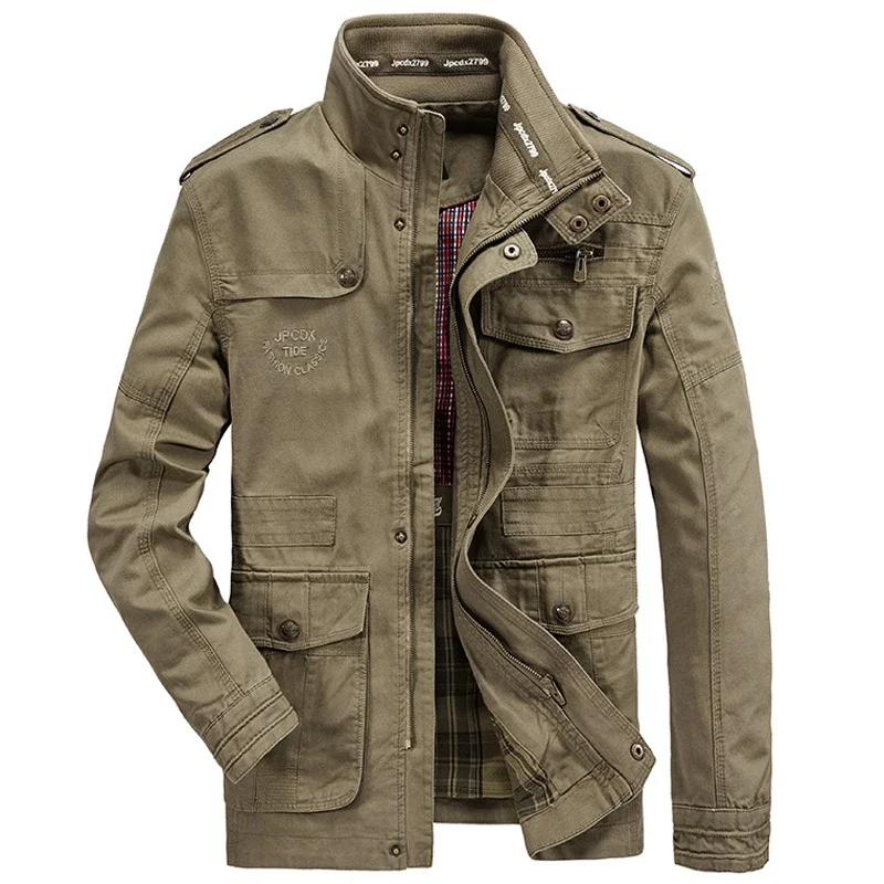 Veste Militaire Multi-Poches pour Homme, Manteau Décontracté, en Coton, Grande Taille 7XL 8XL, Printemps Automne