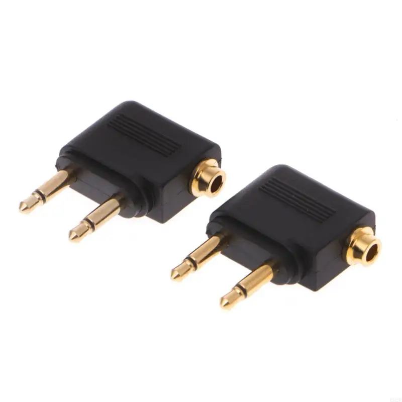 652E 2 PCS Gold Plated 3.5mm 2 Mal