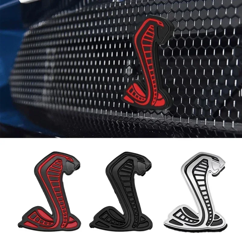 Metal Car Front Grille Emblem for Ford Shelby GT500 Mustang Fiesta Focus Mondeo Kuga Ranger Explorer Rear Trunk Badge Sticker