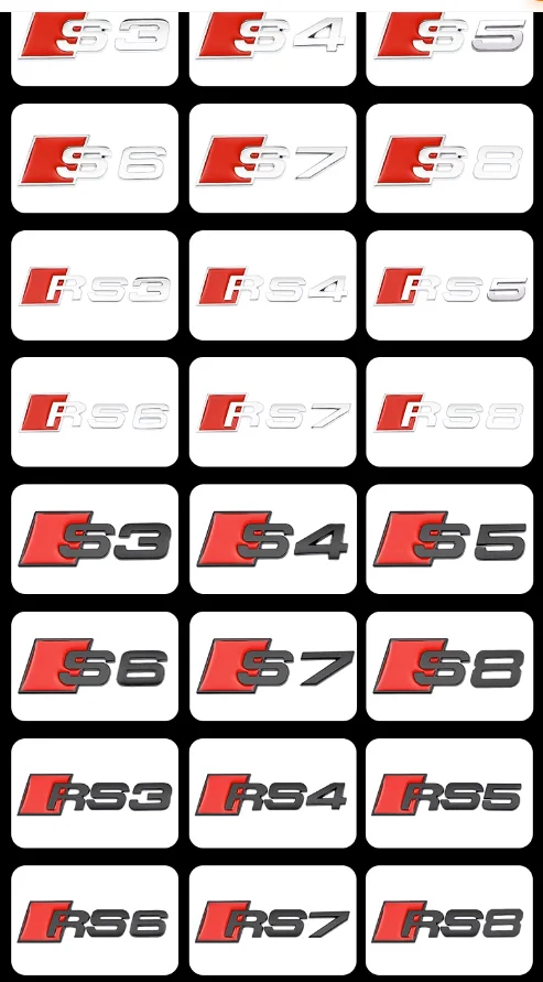 3d abs auto aufkleber und abziehbilder für audi rs s3 s4 s5 s6 s7 s8 a3 a4 a5 a6 a7 a8 q3 q5 q7 tt hinterer kofferraum körper emblem abzeichen