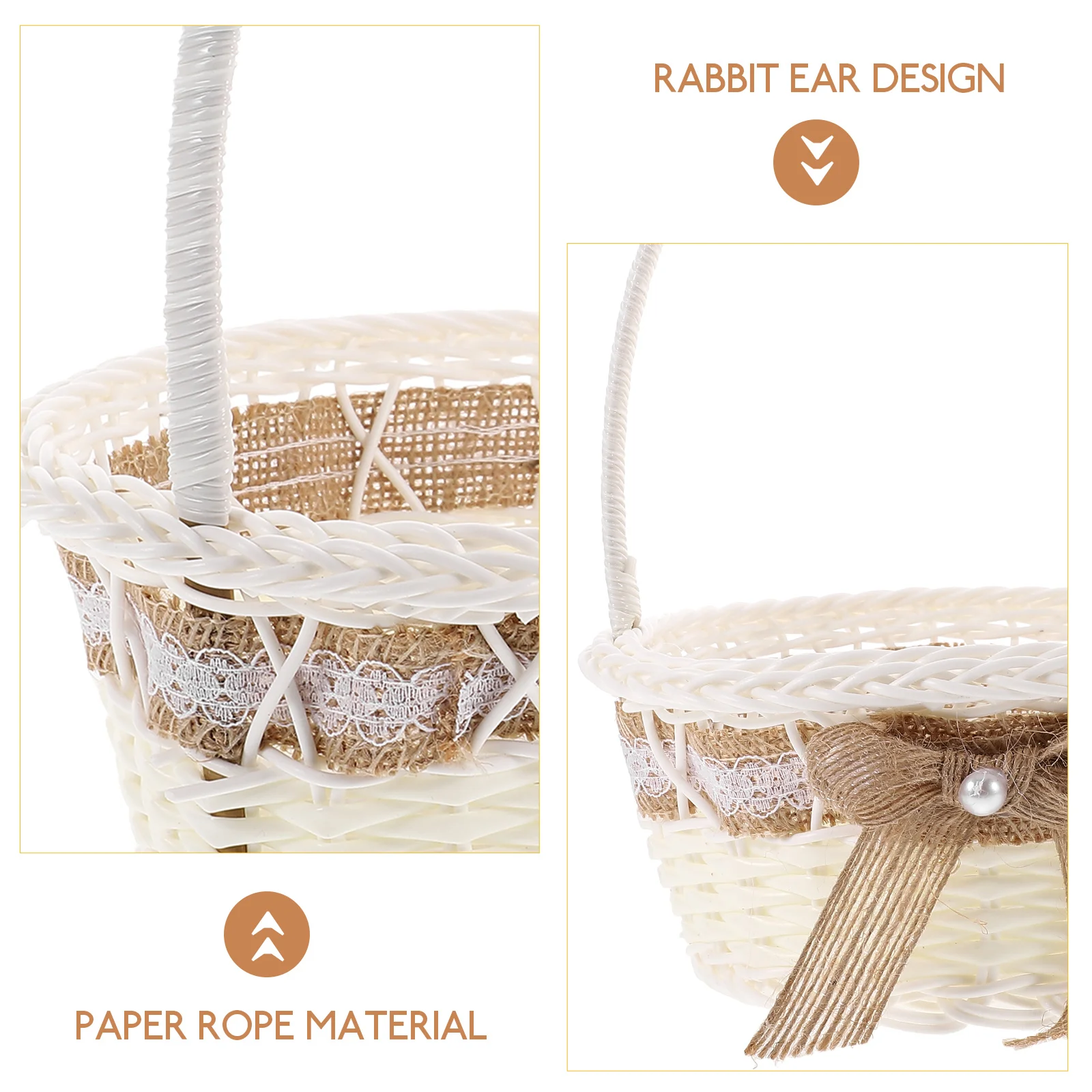 

Handmade Woven Rattan Flower Petal Basket With Handle Round Rustic Wedding Party Decoration Small Basket For Ceremonies Outdoor
