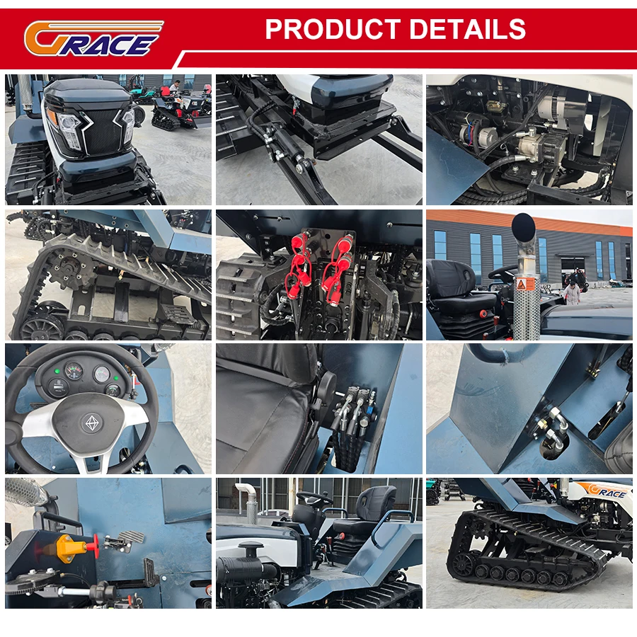 ใหม่ CE ได้รับการอนุมัติการเกษตร Mini ยาง Crawler รถแทรกเตอร์ 80hp 100hp 120hp ดีเซลเครื่องยนต์ ROTARY Tiller พร้อม Seeder