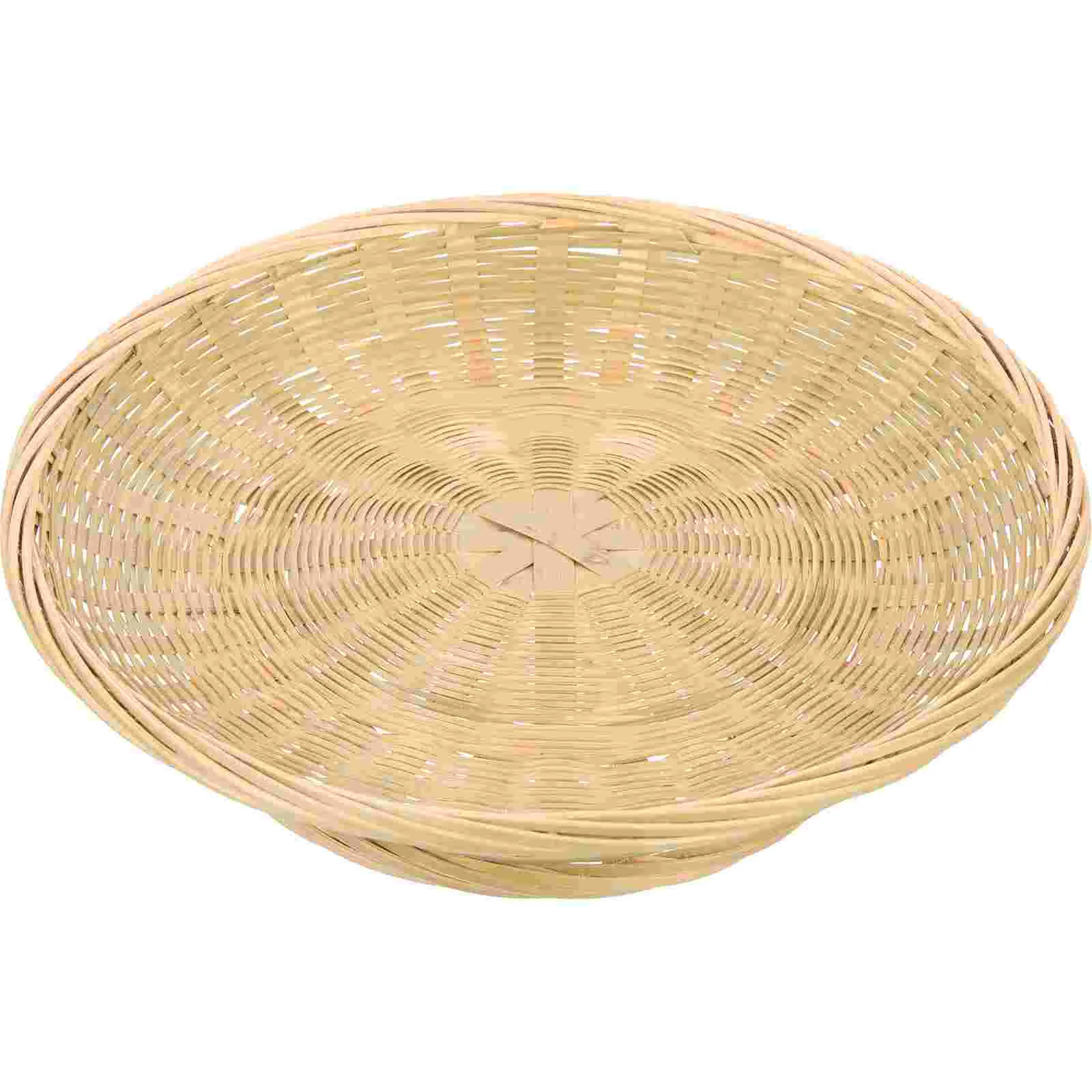 

Bamboo Fruit Plate Lid Charcuterie Clear Basket Woven Craft Small Dessert Bread Tray