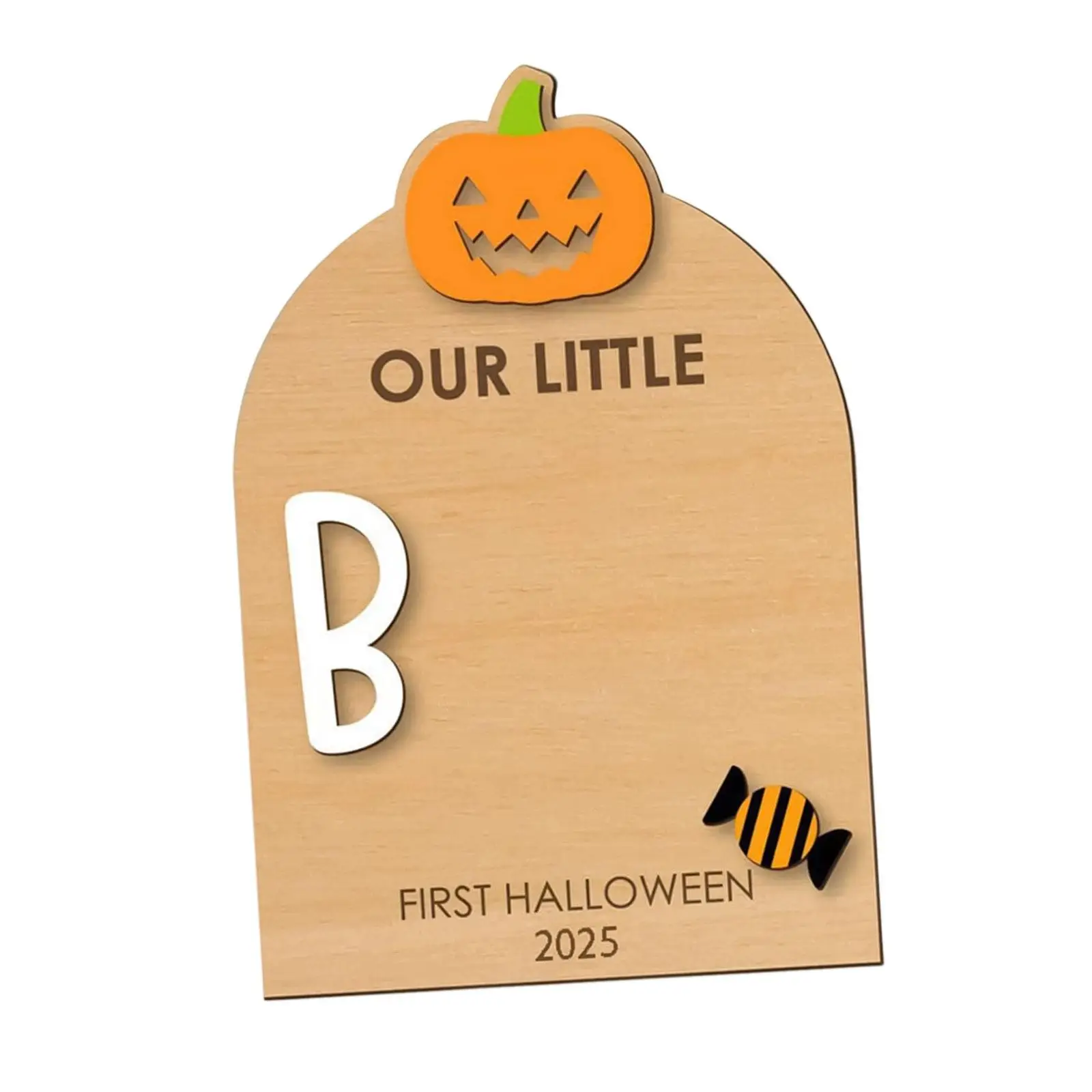's First Halloween Footprint Plaque DIY Decorative Board Card