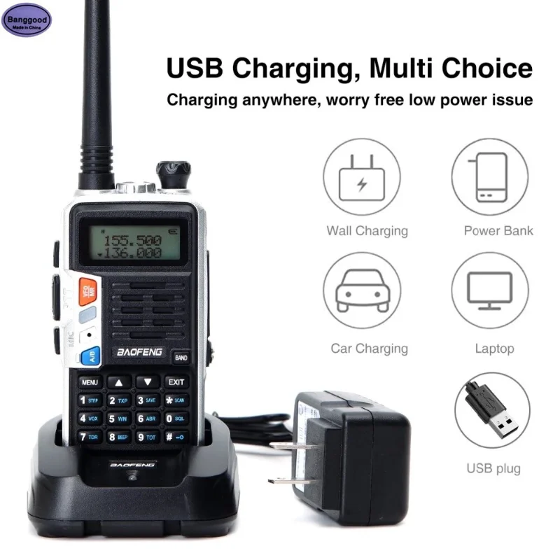 BaoFeng UV-S9 Plus Walkie Talkie Tri-Band Powerful 10W CB Radio Transceiver VHF UHF 10km Long Range up of uv-5r Portable Radio