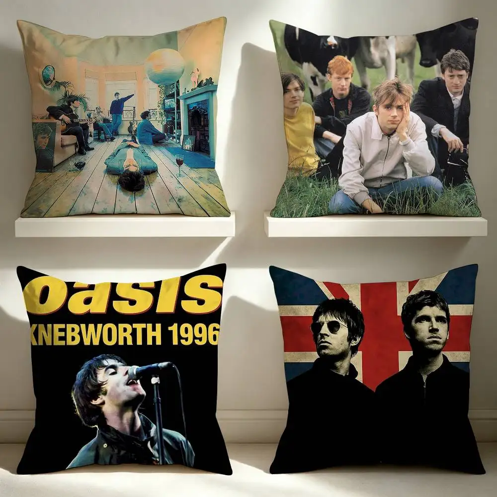 B-Britpop O-Oasis Band  Double-Sided Printed Cushion Cover Bedroom Bedside Sofa Pillow Case