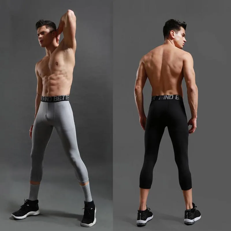 Sports Fitness Pants Men Gym Shorts Workout Tights Running Training Bottoming Shorts Compression Leggings Basketball Sportswear