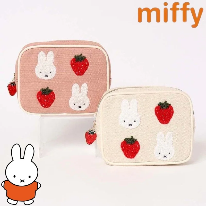 

Новая модная портативная косметичка Sweet Miffy Rabbit с милым креативным мультяшным вышитым узором, большая вместимость
