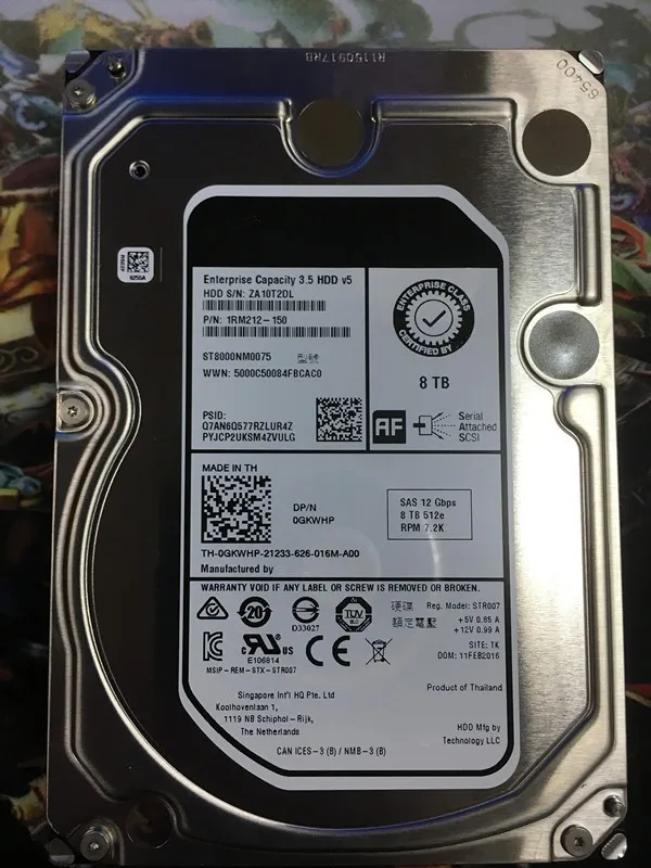 

GKWHP 0gkwhp 8T 7.2K 3.5' SAS 12Gb ST8000NM0075 Hard drive HDD