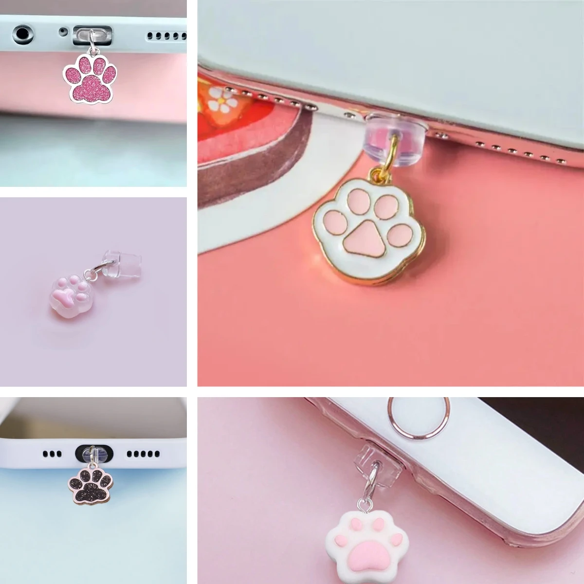 أنماط مختلفة من سدادات الغبار للهاتف على شكل مخلب القطط، ومعلقات زخرفية واقية لواجهة متعددة الأنماط لطيفة على شكل حيوانات أليفة، وإكسسوارات صغيرة للعناية اليومية بالهواتف وأجهزة الكمبيوتر وسماعات الرأس وما إلى ذلك