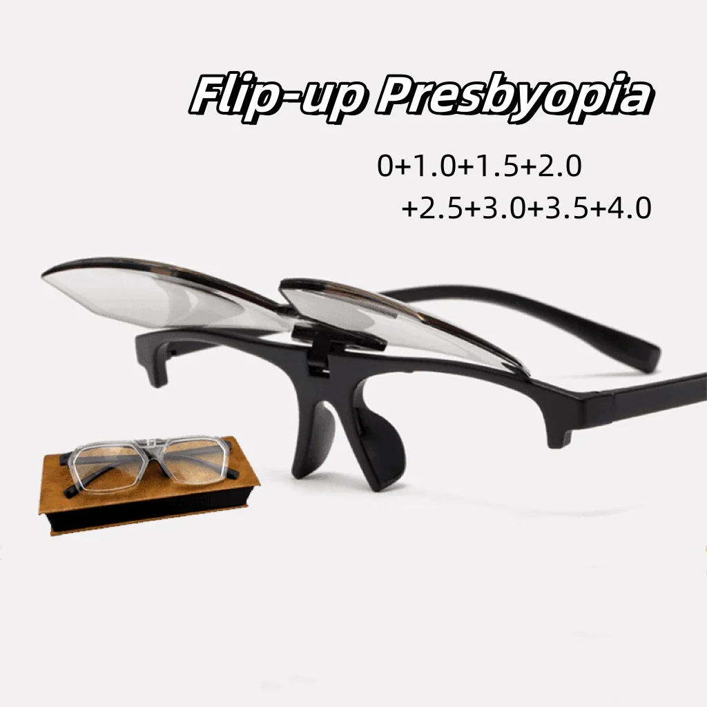 

Unisex Portable Flip Up Reading Glasses High Definition Presbyopia Eyewear Ultra Light Eye Protection Far Sight Eyeglasses