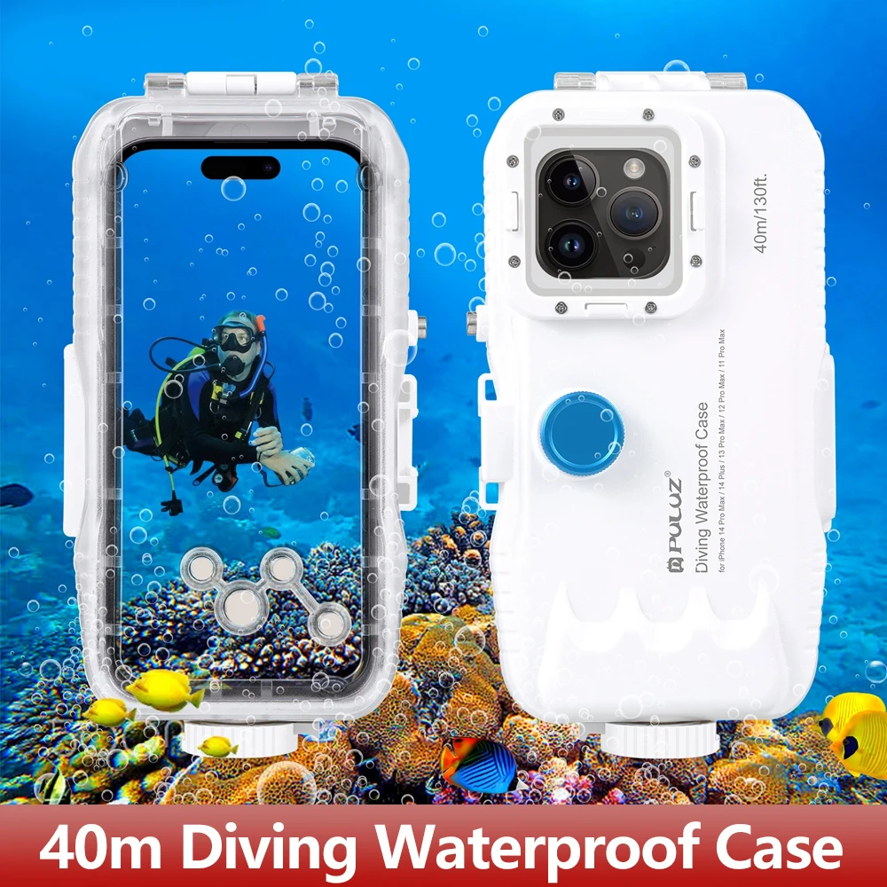 40m Waterproof Diving Case Underwater Housing Cover for iPhone 15 Pro Max/15 Plus /14 Plus /14 Pro Max / 13 Pro Max / 12 Pro Max