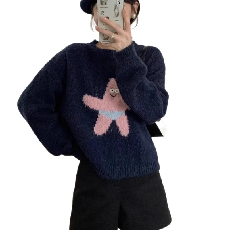 2025 Fresh Sweet  Winter Clothe Woman Pull Femmes All-match Loose Simple Style Sweater Comfortable Cute Casual Commuting Cartoon