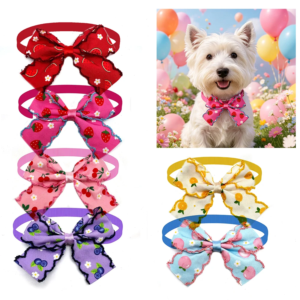 50/100 unidades de lazos de verano para perros, pajaritas para mascotas, pajaritas para perros pequeños y gatos, accesorios lindos con diseño de frutas para cachorros, artículos de aseo para perros, suministros para mascotas