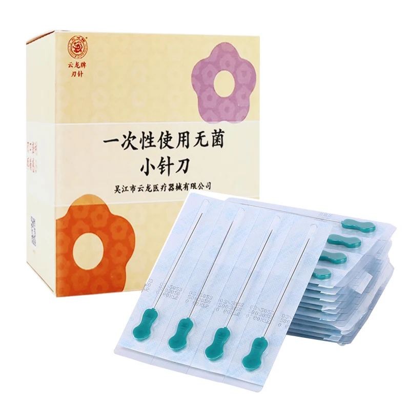 

100Pcs/box Super Sharp Knife Acupuncture Needles Color Plastic Handle Disposable Sterile Small Knife Needles Acupotomology