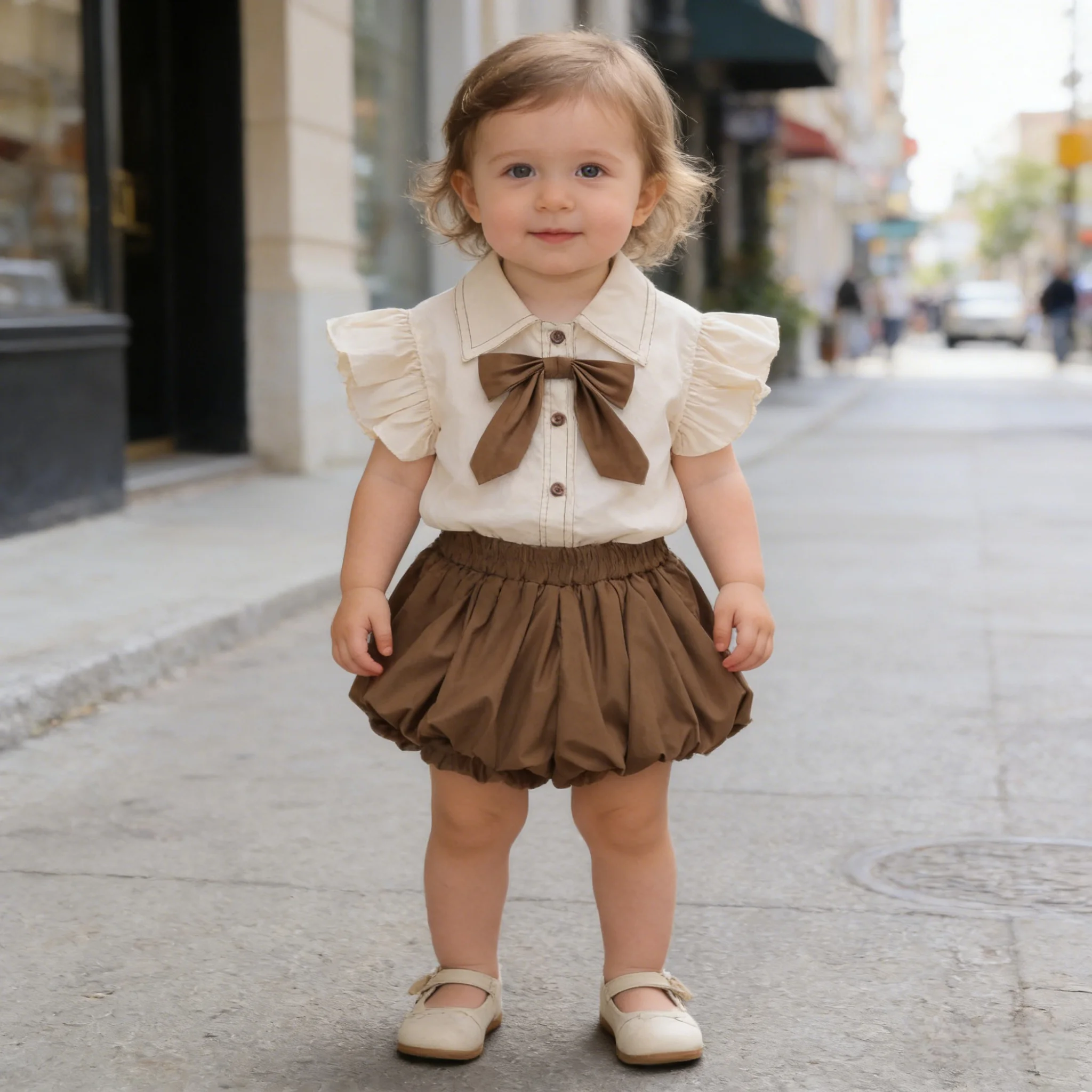New Summer Baby Flutter Sleeve & Shorts 2-Piece Set