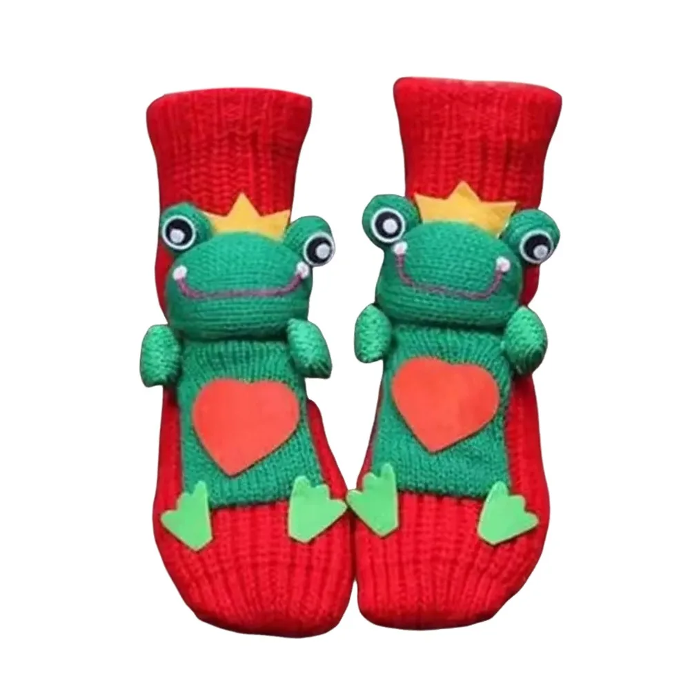 

Новые рождественские носки с 3D принтом, вязаные вручную толстые носки с животными, дышащие теплые зимние носки для мужчин и женщин