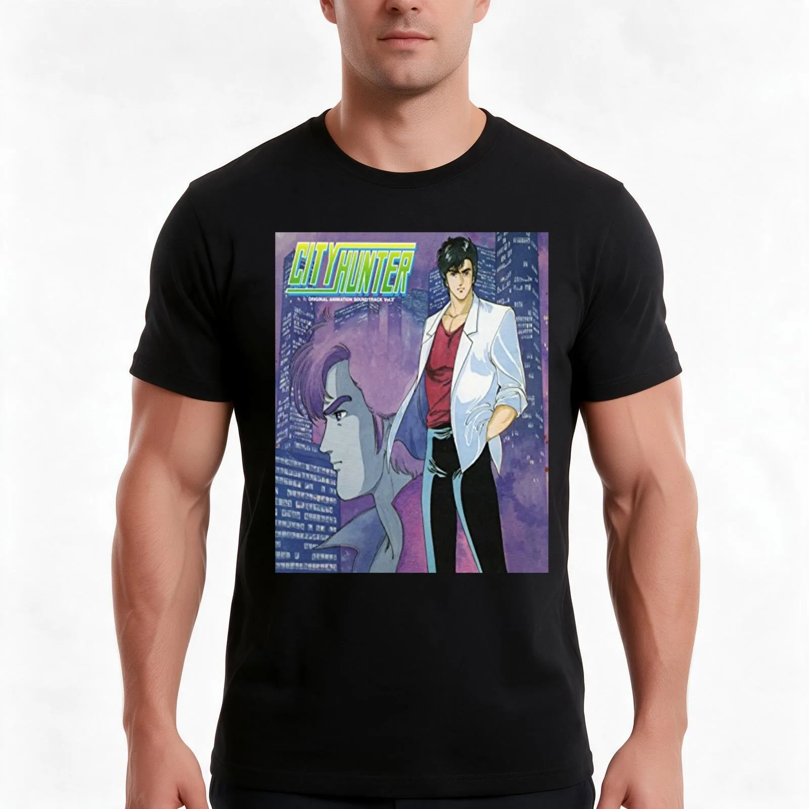 City Hunter : Ryo Saeba/Nicky Larson T-Shirt, Summer Casual Cotton Tee, Oversized Streetwear Tops, Vintage Graphic Print