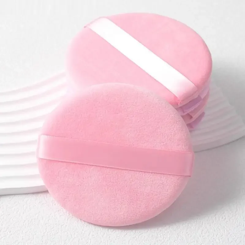 4 szt. 12cm Okrągłe Puszyste Pusze do Pudru Duże Pusze do Pudru Sypkiego Pusze do Makijażu z Haczykiem na Wstążkę i Rękawiczką