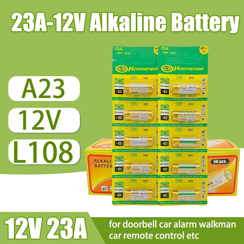 بطارية 12 فولت 23A 23GA A23S E23A EL12 MN21 V23GA GP23A LRV08 لجرس الباب التحكم عن بعد لعبة كهربائية A23 حزمة بطارية قلوية