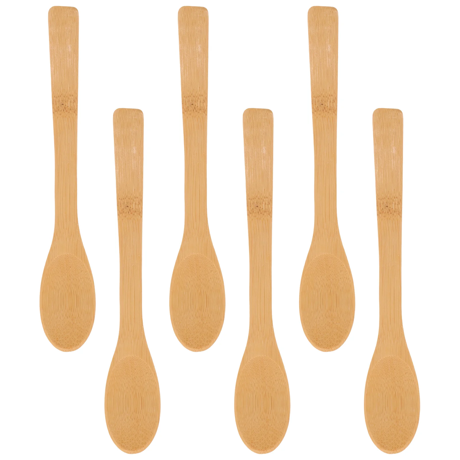 

6 Pcs Bamboo Honey Spoon Handle Food Coffee Scoop Breakfast Mixing Multifunctional Seasoning Spoon Reusable Small Jam Salt