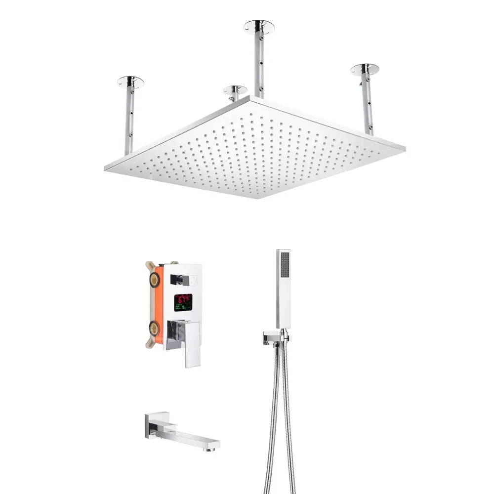 Embedded Ceiling Mounted Bathroom Shower Set System Shower Combo Set With Handheld Shower