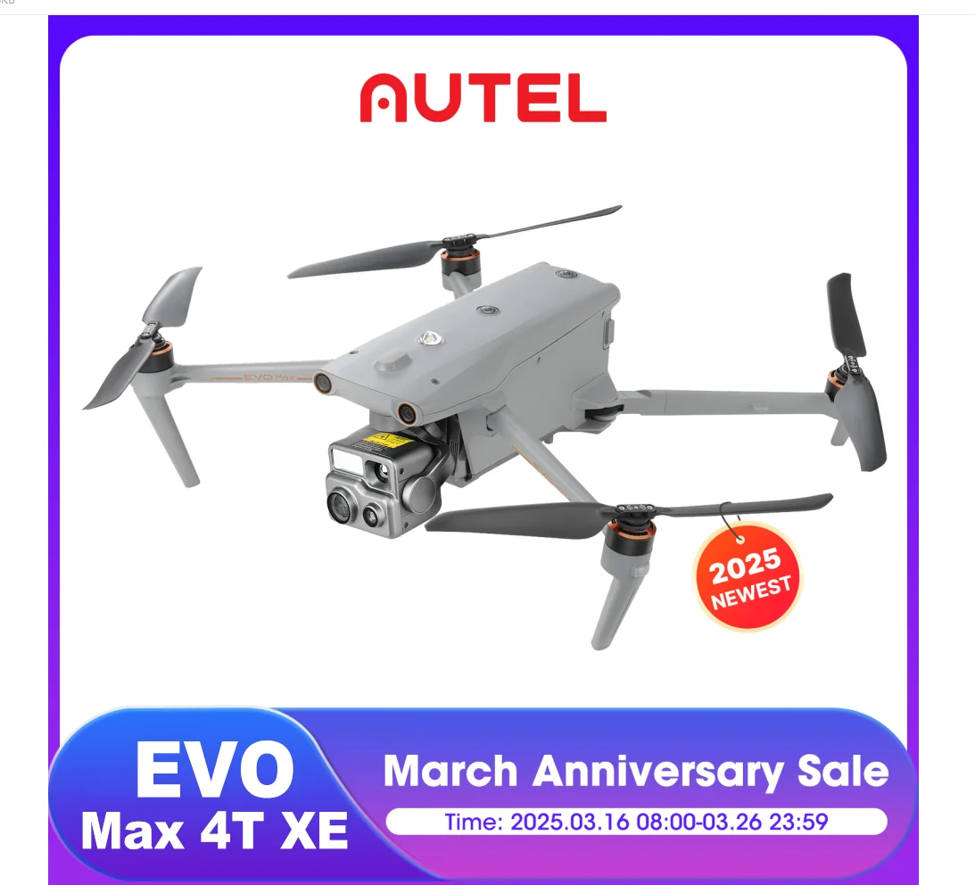 Autel Robotics EVO Max 4T XE Professional Enterprise 8K Drone millimeter wave radar Obstacle Avoidance with Laser Rangefinder