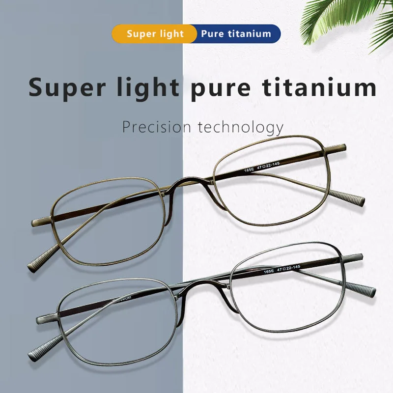 New Trend Retro Pure Titanium Man Glasses Frame Women Square Fashion Luxury Glasses Frame