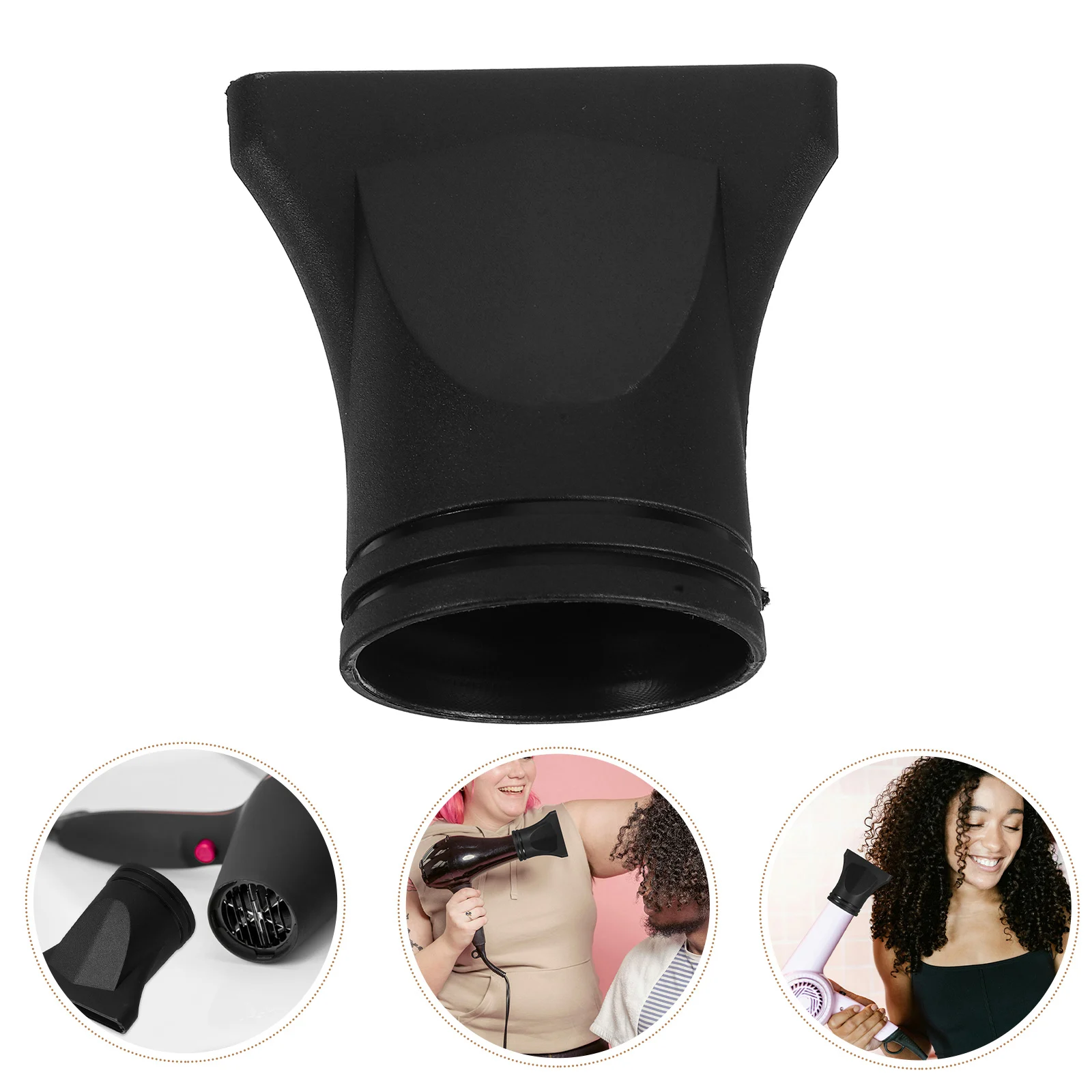 

Black Flat Hair Dryer Nozzle Replacement Plastic Universal Blow Dryer Attachment Narrow Concentrator For Styling Even Heat