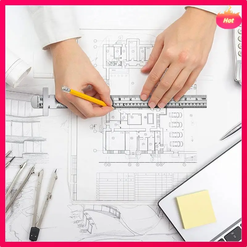 

New 6Inch 15Cm Pocket Ruler Stainless Steel Ruler Detachable Clip Steel Pocket Clip Scale Gauge Ruler Metric British System