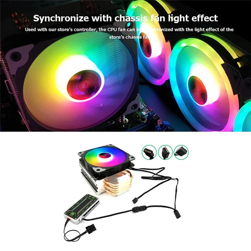 A13E-Fan Adapter Cable 5V 3 Pin To 6 Pin Cable For Coolmoon Fan Controller Adaptor Connector