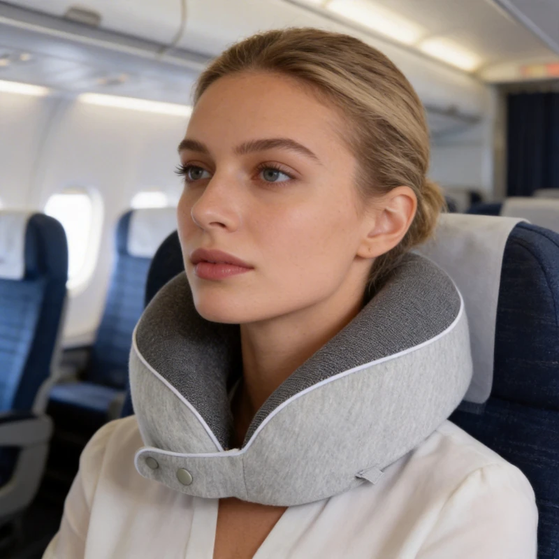 U-Shaped Memory Foam Neck Head Pilow Ergonomic Neck Head Support Pilow for Airplane Car Travel Pilow Neck Pain Relief