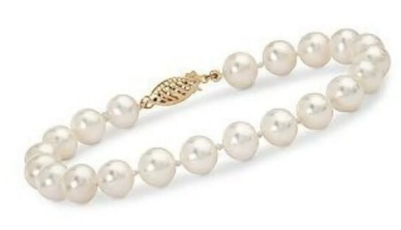 

NATURAL 7.5"8-9MM SOUTH SEA GENUINE WHITE LOOSE PEARL BRACELET BANGLE jewelry bracelet bangles for women