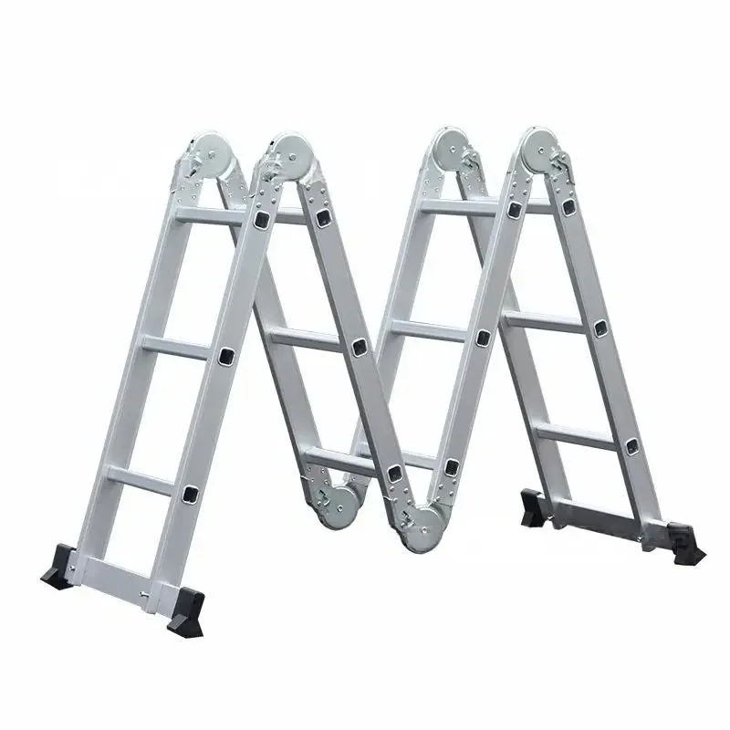 Extensión de andamio telescópica multiposición de aluminio moderna, combinación plegable, estructura de taburete de escalera de grado Industrial