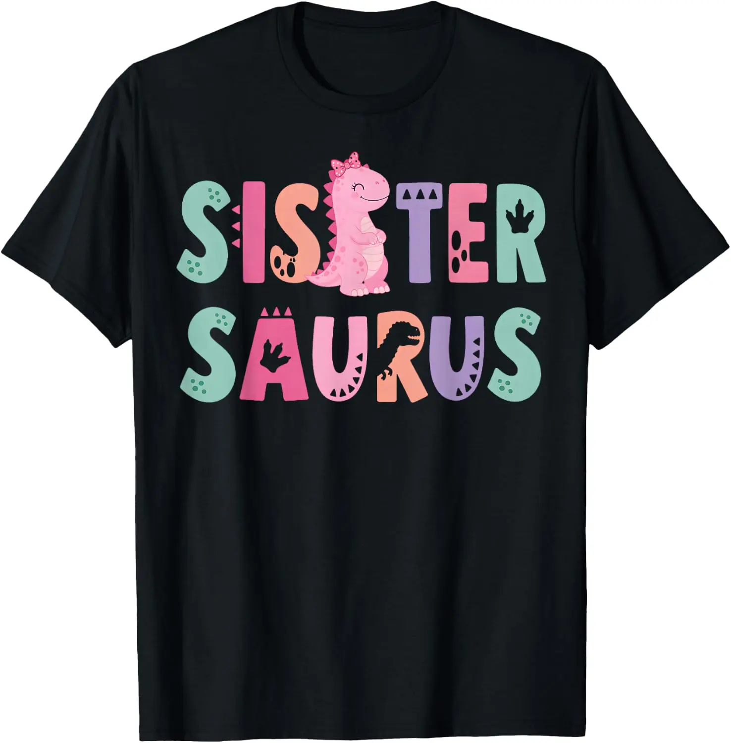 Saurus Sister Dinosaur Three Rex Birthday Boy Girl T-Shirt Breathable, heavyweight pure cotton short-sleeve top—stylish, plus-size, and suitable for year-round wear with a sporty, casual vibe