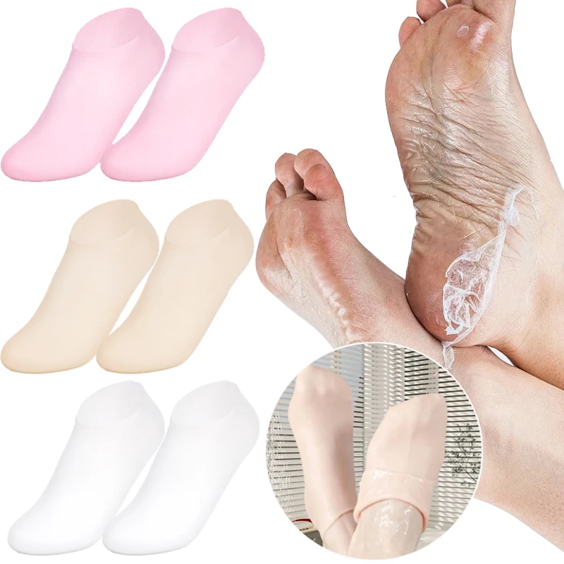 

DIY Silicone Foot Care Socks Anti Cracking Moisturizing Gel Socks Cracked Dead Skin Remove Protector Pain Relief Pedicure Tools