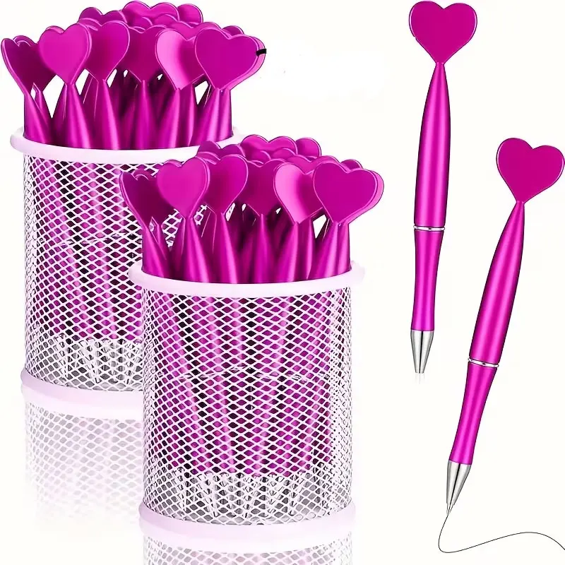 

28 Custom Heart-Shaped Ballpoint Pens, Fine Point - Suitable for School, Office Supplies, Romantic Writing, Wedding Guest Books, Valentine's Day Gifts