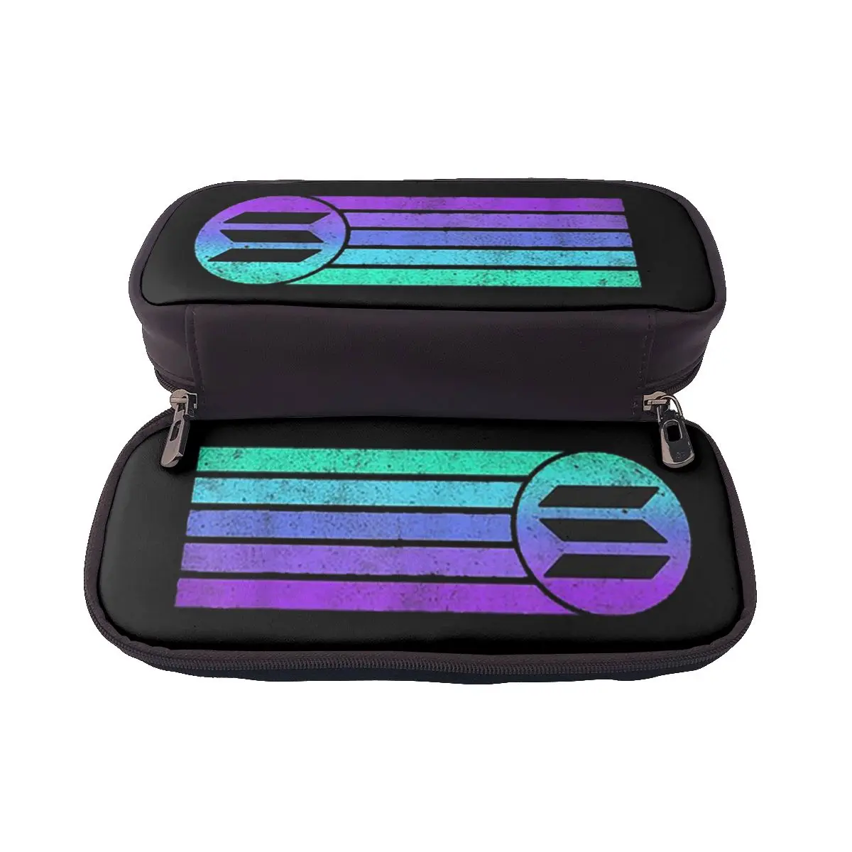 Solana Cryptocurrency -Solana SOL Trousse à crayons en cuir pour garçons et filles, cadeaux, boîte à stylos, sac à crayons, fournitures de papeterie, porte-stylos