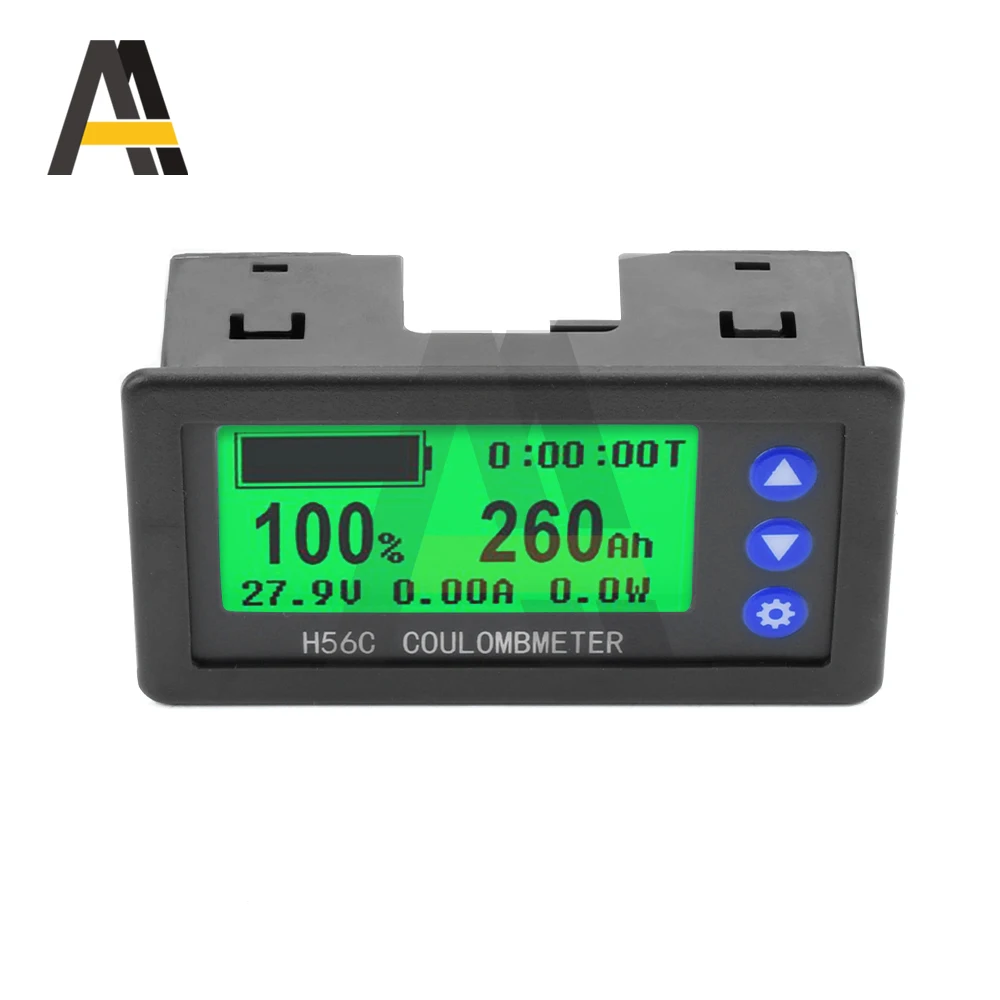 H56CR Shunt Coulomb Meter Power Indicator DC10-100V 100A 200A 300A Battery Capacity Detector Bidirectional Voltage Current Meter