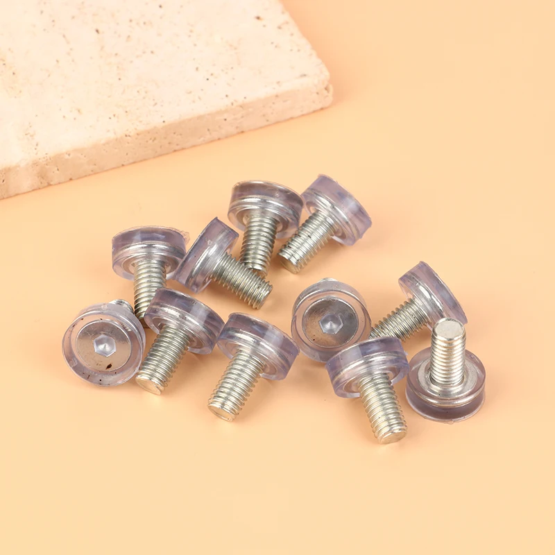 10 قطعة واضح الحديد البلاستيك الأثاث الجدول كرسي الساق قدم قابل للتعديل مستوي الإنزلاق الشريحة وسادة M6 M8 المسمار في المضادة للانزلاق منصات القدم