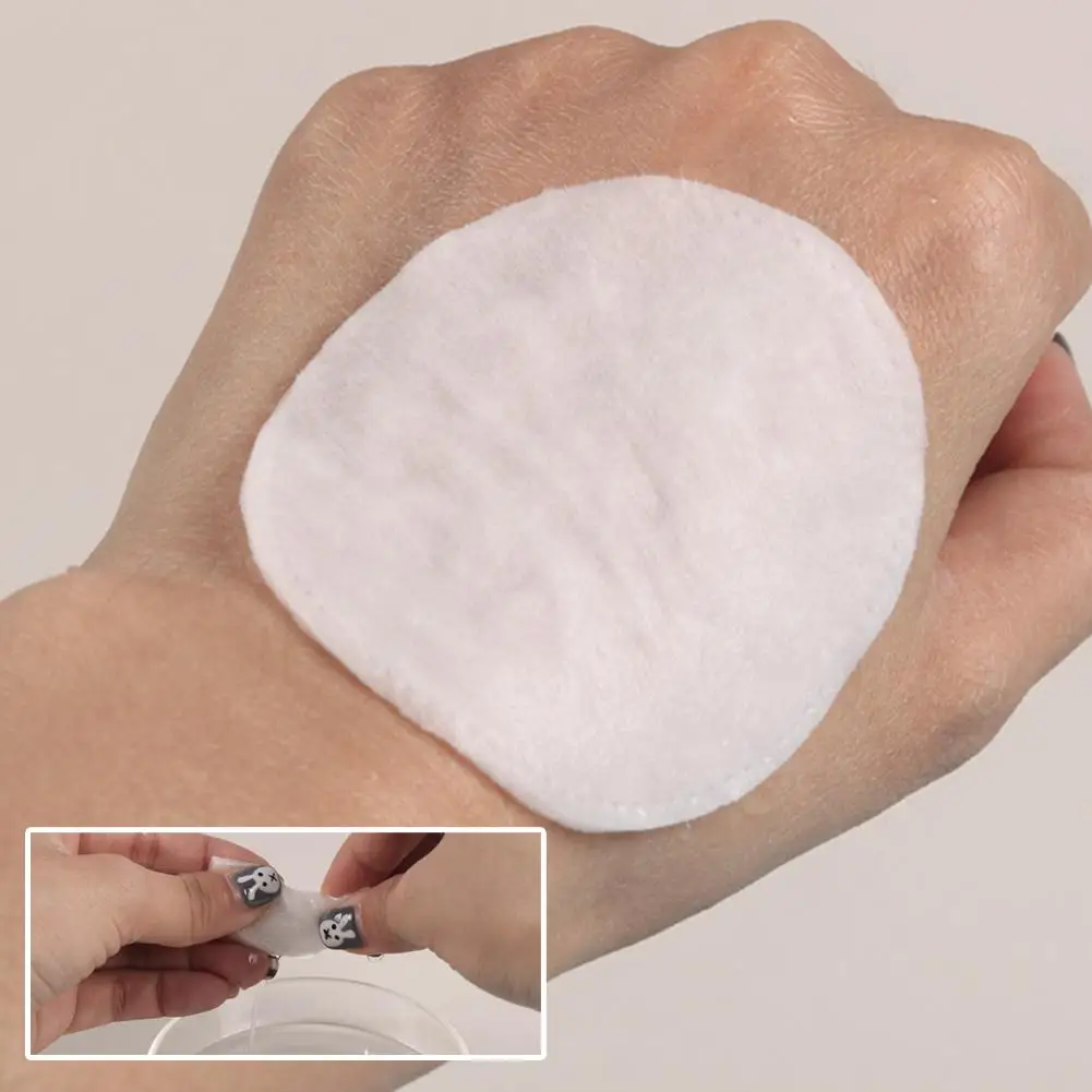 100枚入り 丸型コットンパッド、厚手で柔らかいメイク落としパッド、ふわふわの質感のフェイシャルコットンラウンド（顔と爪用）