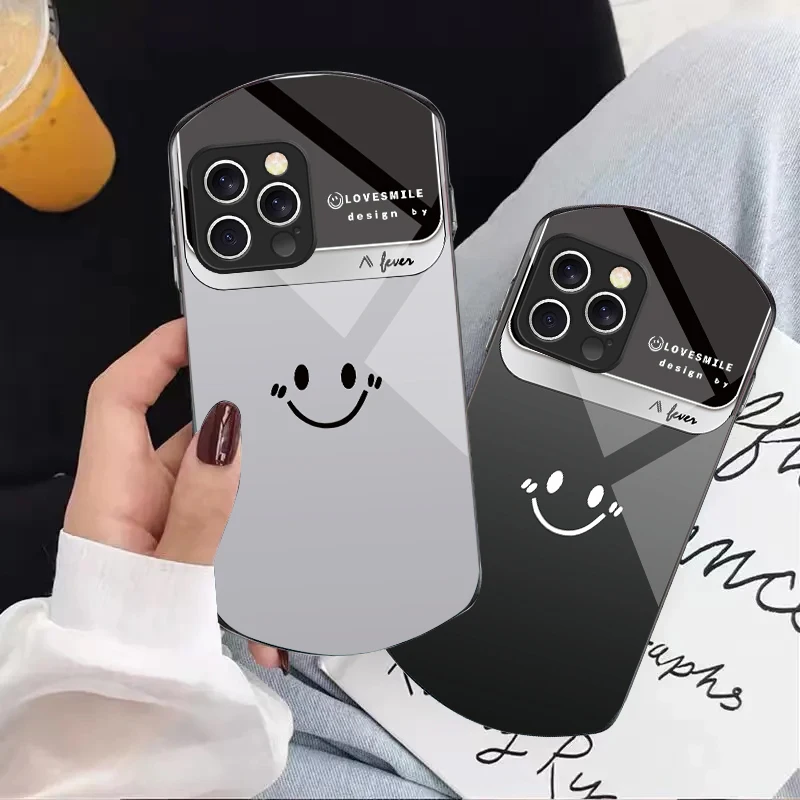 

Double-color combination For iPhone 16 15 14 13 Plus 12 mini 11 Pro Max XR Xs X 7 8 6 6S Elliptical Tempered Glass Phone Case